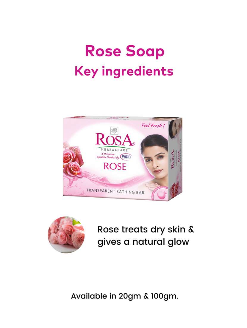 rosa transparent rose & mint gel soap i skin conditioners for moisturized skin i glyecrin bathing bar i pack 4 *100g each - 21716413 -  Standard Image - 4