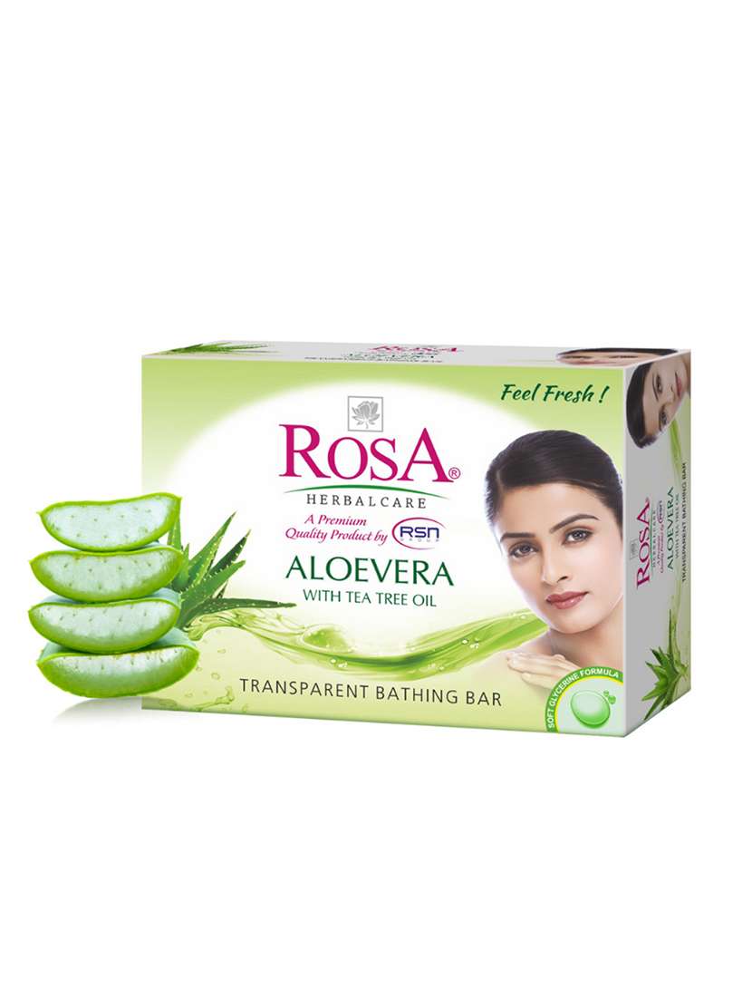 rosa transparent rose & aloevera gel soap i skin conditioners for moisturized skin i glyecrin bathing bar i pack 6 *100g each - 21716418 -  Standard Image - 1
