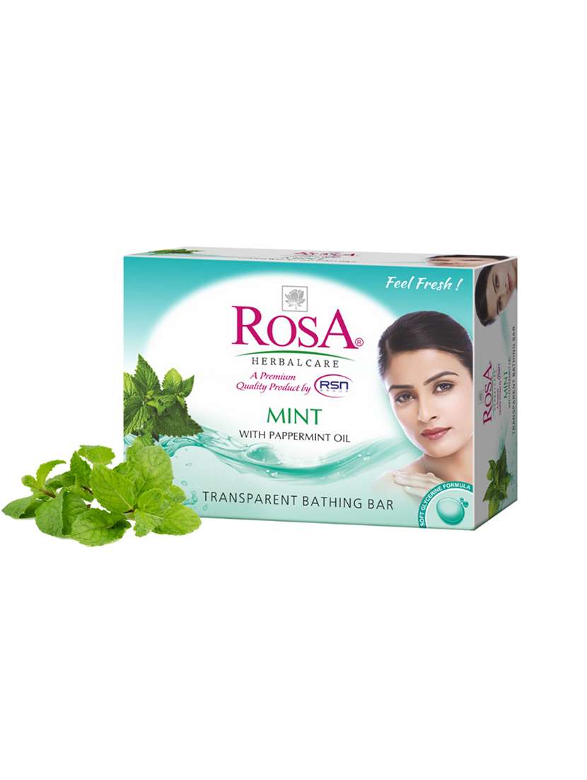 rosa transparent rose & mint gel soap i skin conditioners for moisturized skin i glyecrin bathing bar i pack 6 *100g each - 21716420 -  Standard Image - 1