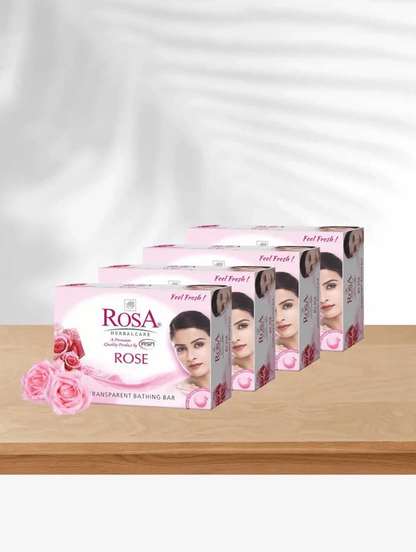 rosa transparent rose glycerin gel soap i skin conditioners for moisturized skin i glyecrin bathing bar i pack 4 *100g each - 21716428 - Standard Image - 1