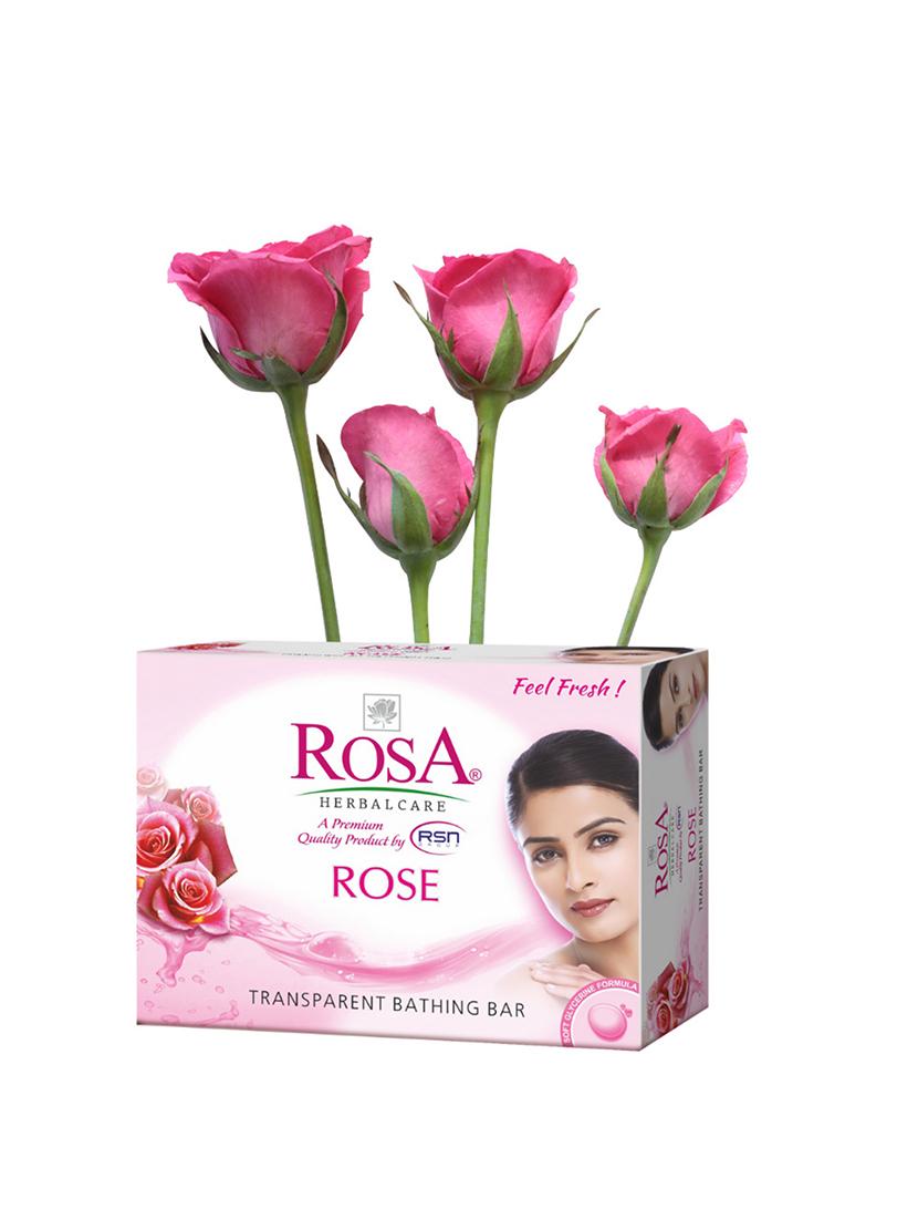 rosa transparent rose gel soap i skin conditioners for moisturized skin i glyecrin bathing bar i pack 6 *100g each - 21716429 - Standard Image - 1