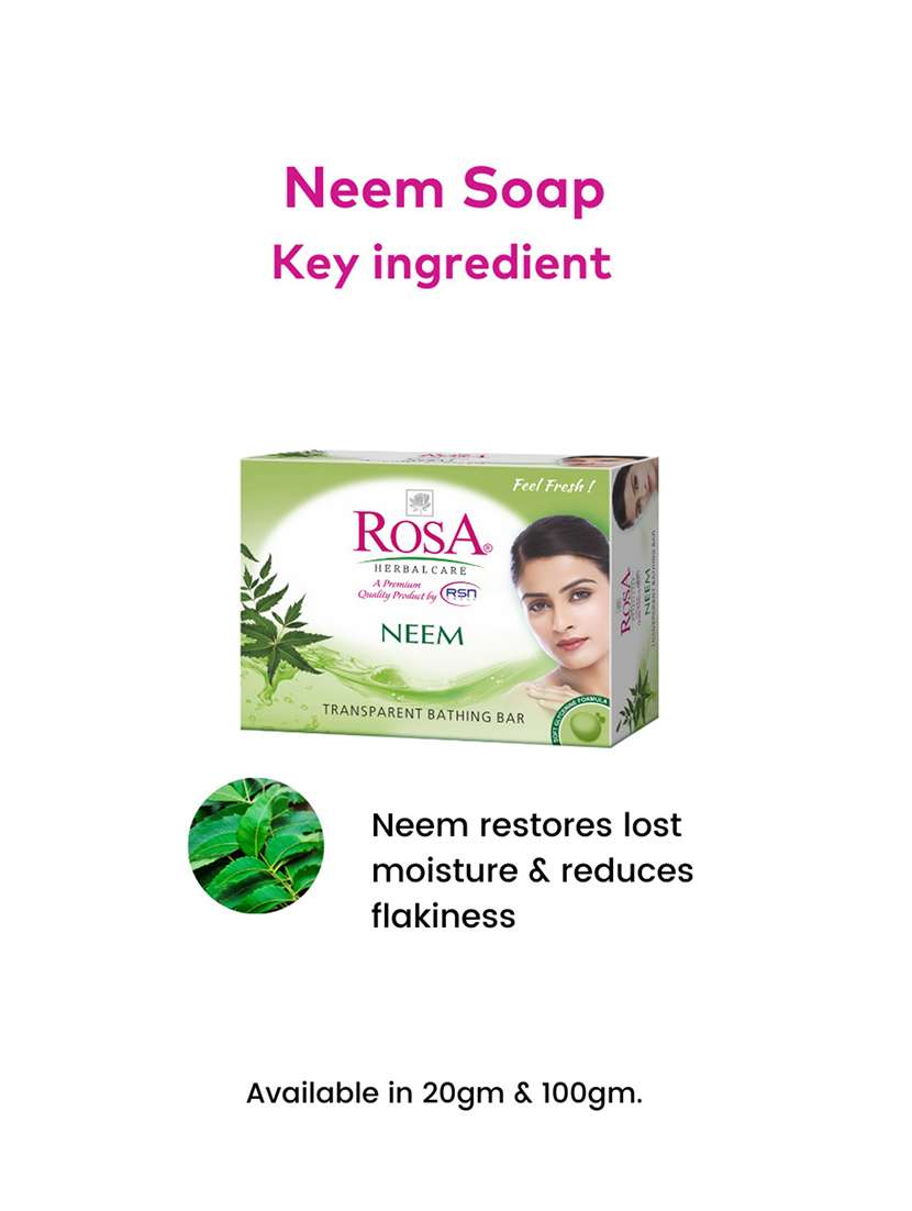 rosa transparent strawberry & neem gel soap i skin conditioners for moisturized skin i glyecrin bathing bar i pack 6 *100g each - 21716435 -  Standard Image - 4