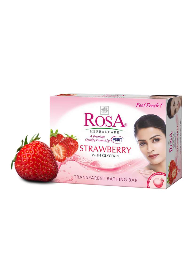 rosa transparent strawberry and peach & olive gel soap i skin conditioner for moisturized skin i bathing bar i pack 6 *100g each - 21716437 -  Standard Image - 1