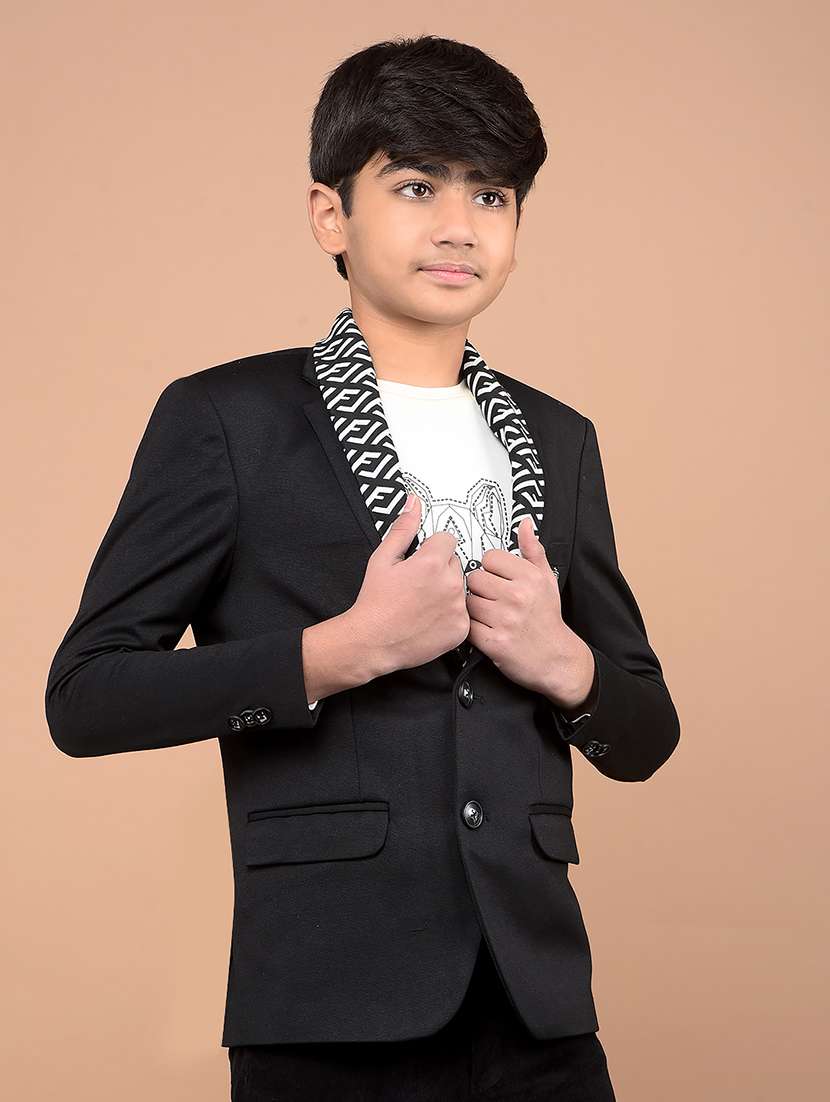 Boys Printed Long Sleeves Single Breasted Blazer - 21716449 -  Standard Image - 1