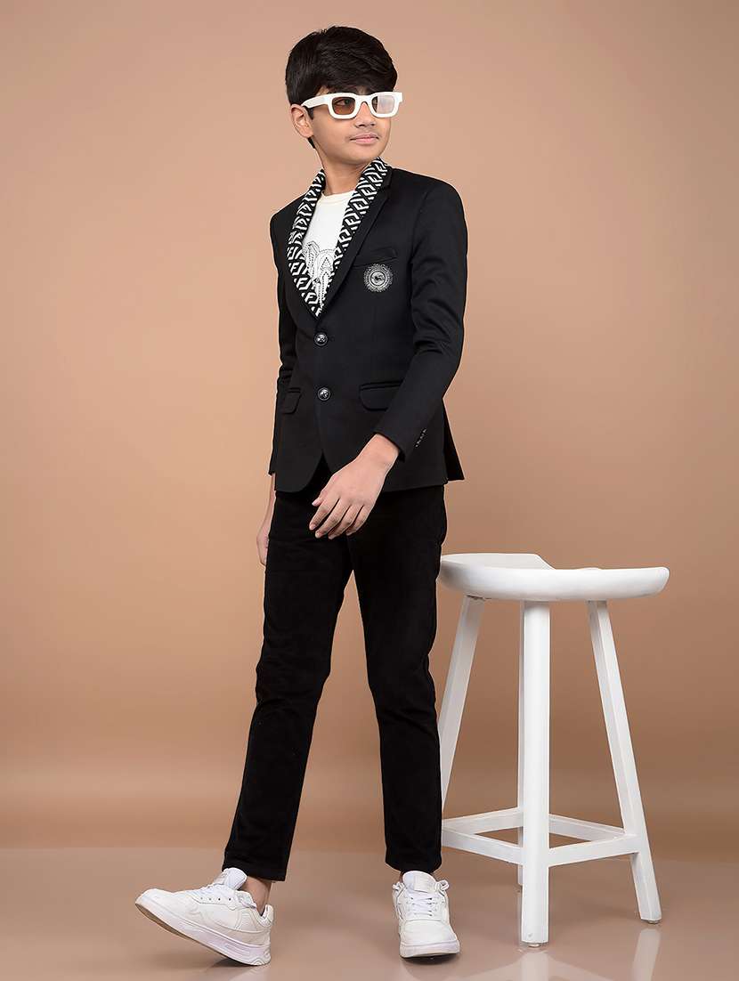 Boys Printed Long Sleeves Single Breasted Blazer - 21716449 -  Standard Image - 4