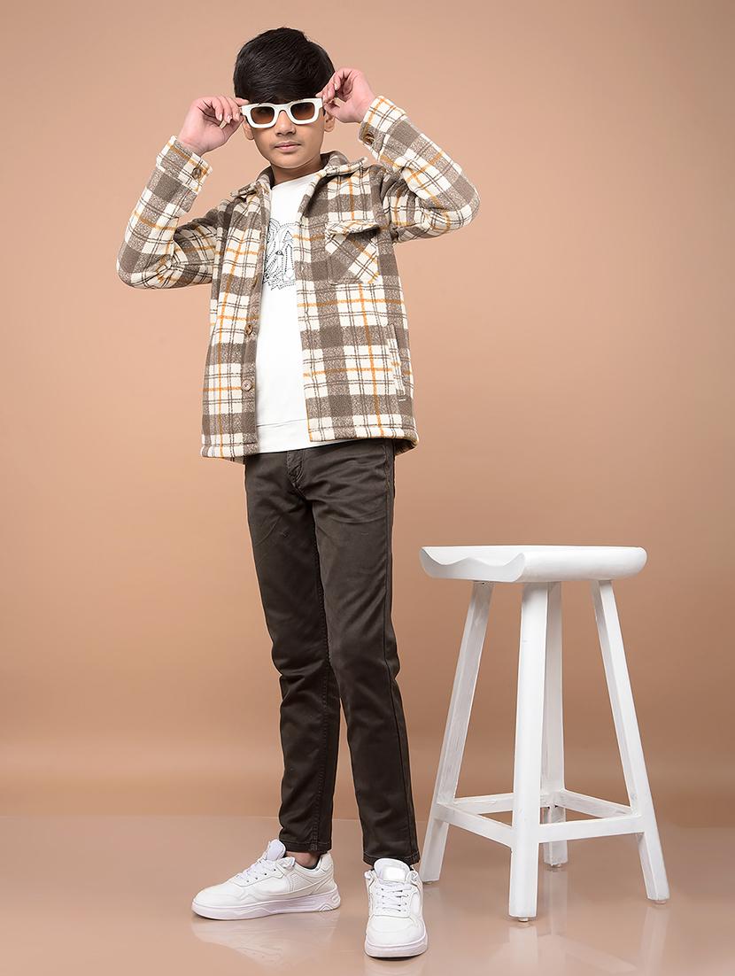 boys long sleeves checkered shacket - 21716457 - Standard Image - 4