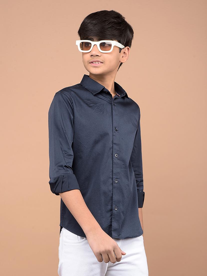 boys long sleeves solid shirt