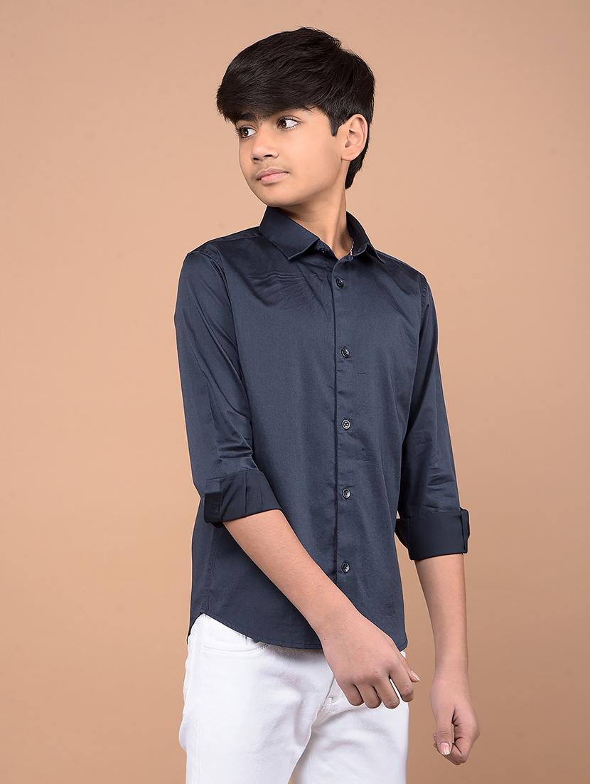 boys long sleeves solid shirt - 21716460 - Standard Image - 1