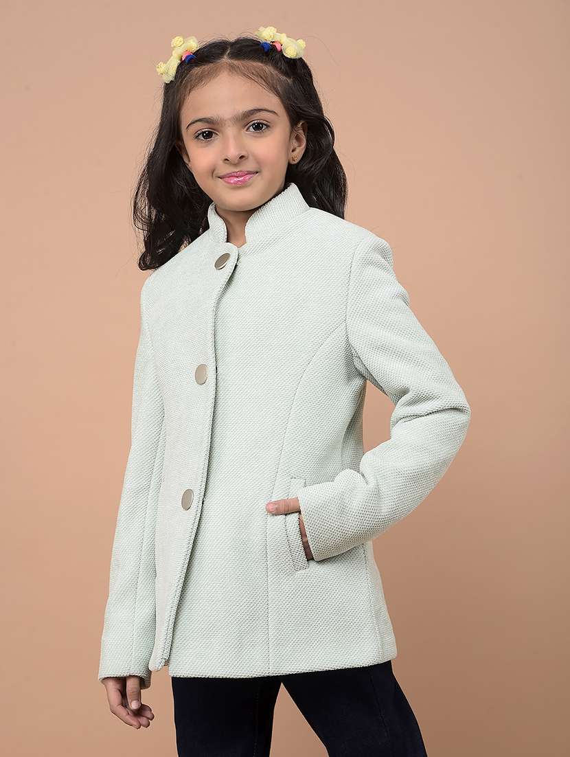 girls long sleeves solid regular coat - 21716469 -  Standard Image - 1