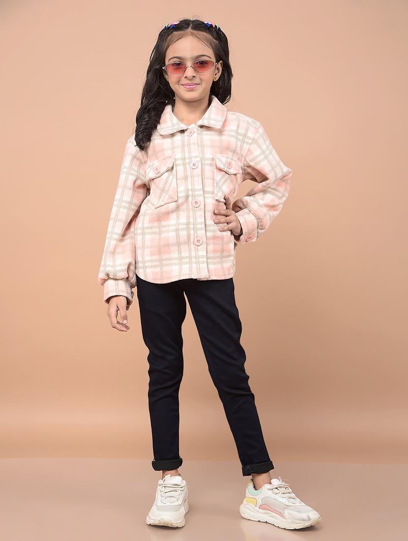 girls long sleeves checkered regular jacket - 21716472 - Standard Image - 4