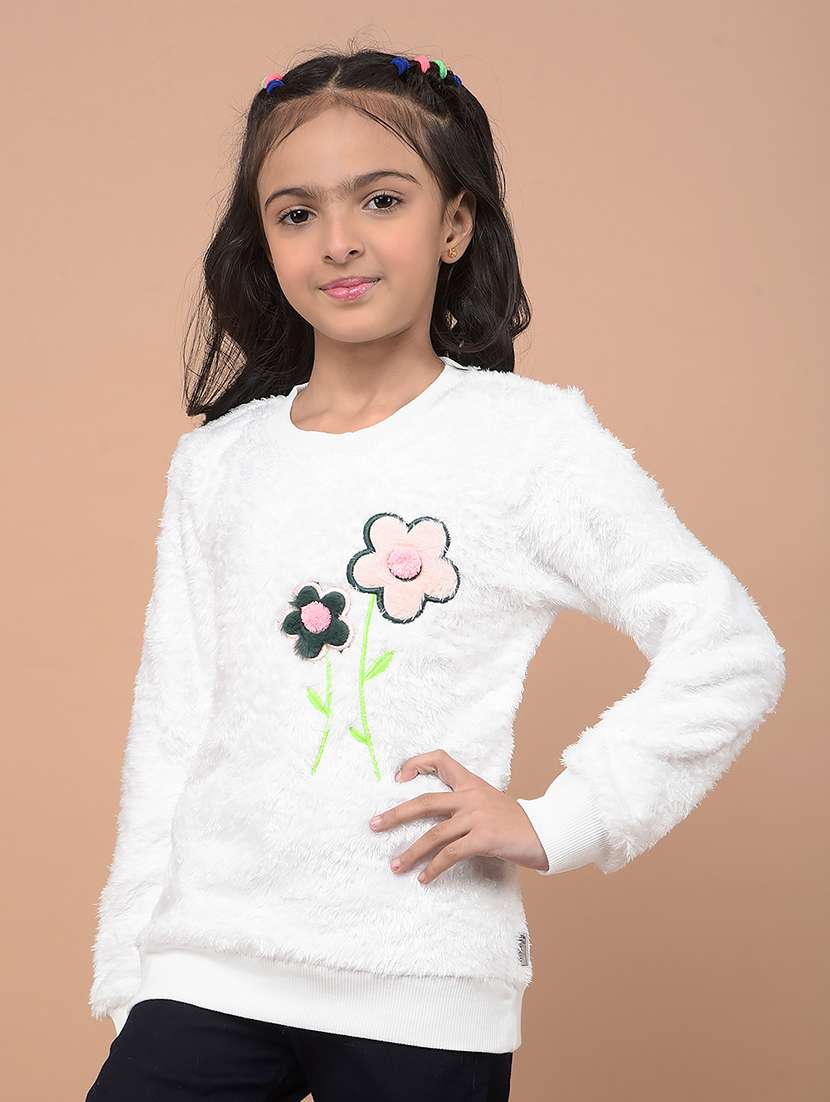 girls long sleeves front print sweatshirt - 21716478 -  Standard Image - 1