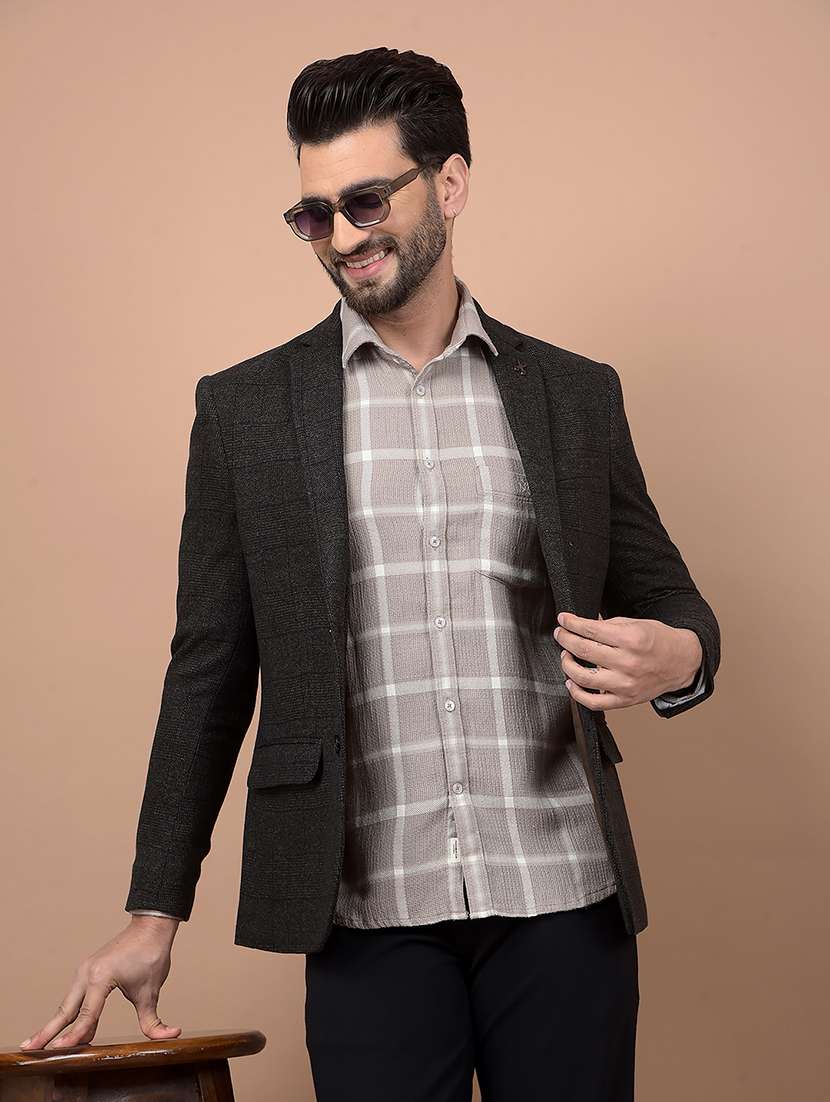 men single breasted formal blazer