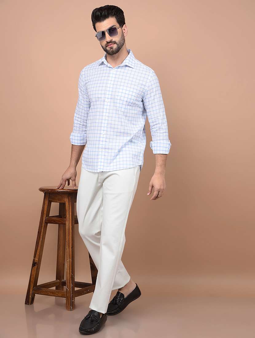 men long sleeves checkered casual shirt - 21716518 - Standard Image - 4