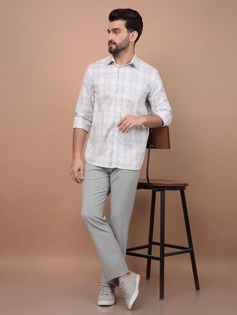 men long sleeves checkered casual shirt - 21716522 -  Standard Image - 4