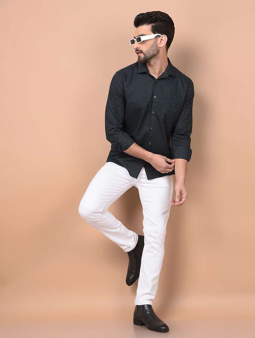 men long sleeves printed casual shirt - 21716536 -  Standard Image - 4