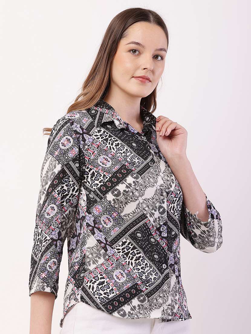 women printed collared regular shirt - 21716594 -  Standard Image - 1