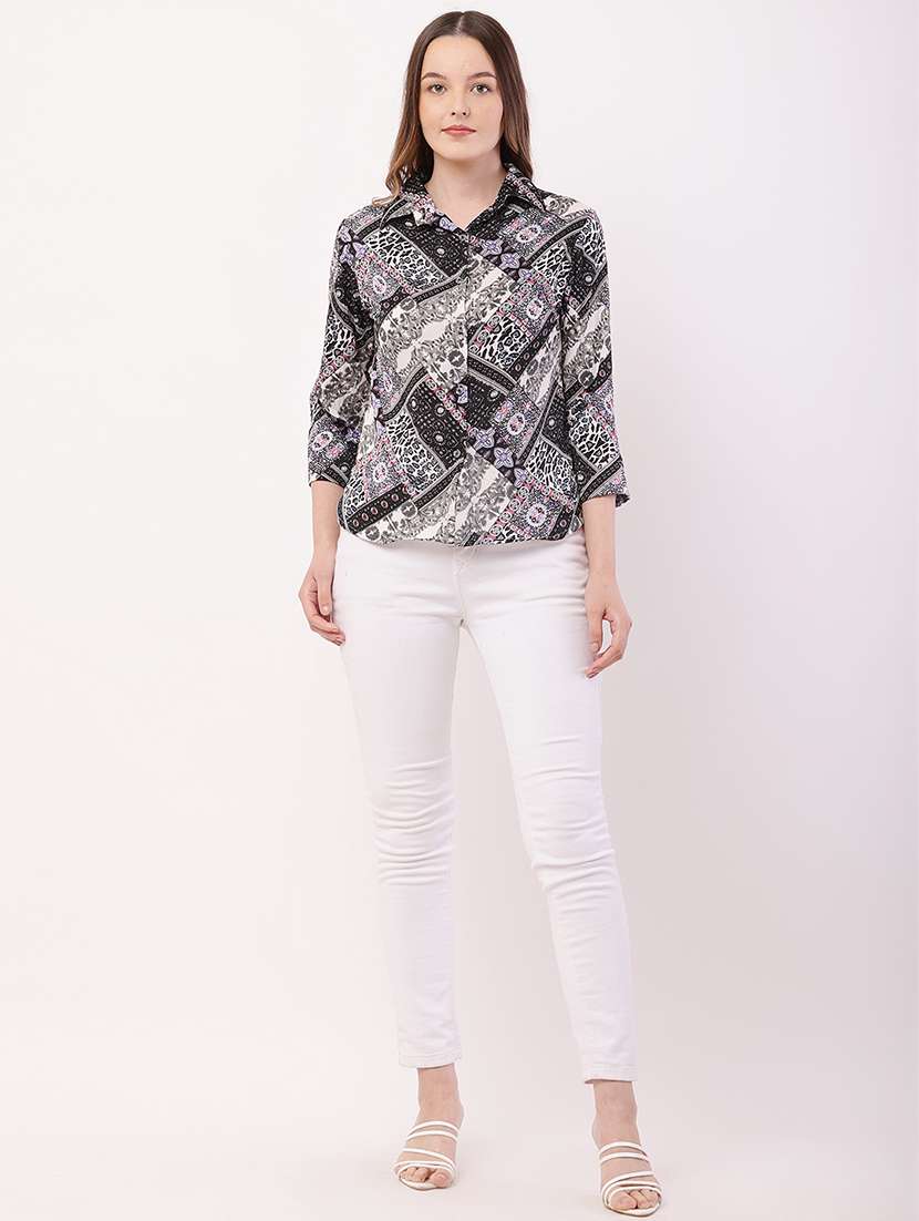 women printed collared regular shirt - 21716594 -  Standard Image - 6