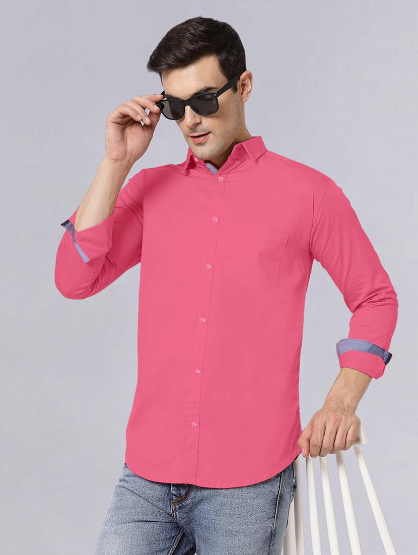 men long sleeves solid casual shirt - 21716600 -  Standard Image - 1