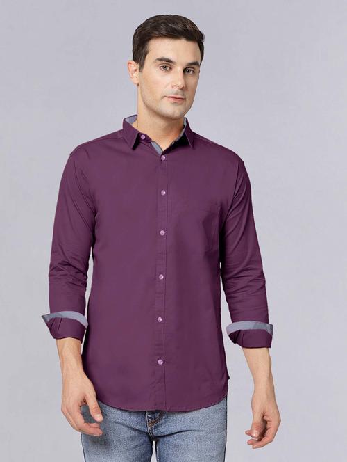 men long sleeves solid casual shirt - 21716601 -  Standard Image - 0