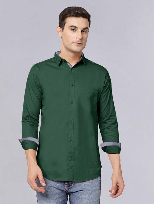 men long sleeves solid casual shirt - 21716603 - Standard Image - 0