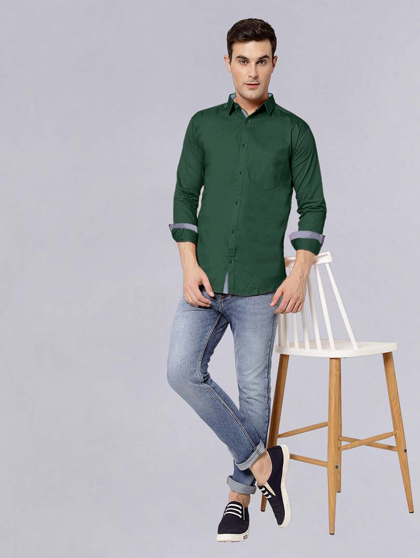 men long sleeves solid casual shirt - 21716603 - Standard Image - 4