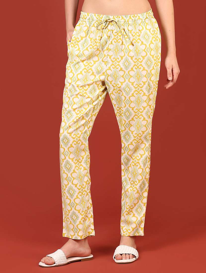 women printed low rise loungewear pajamas - 21716659 - Standard Image - 1