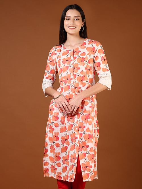women three quarter sleeve a-line kurta - 21716660 -  Standard Image - 0