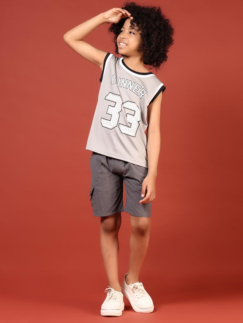 boys solid mid rise cargo shorts - 21716710 - Standard Image - 4
