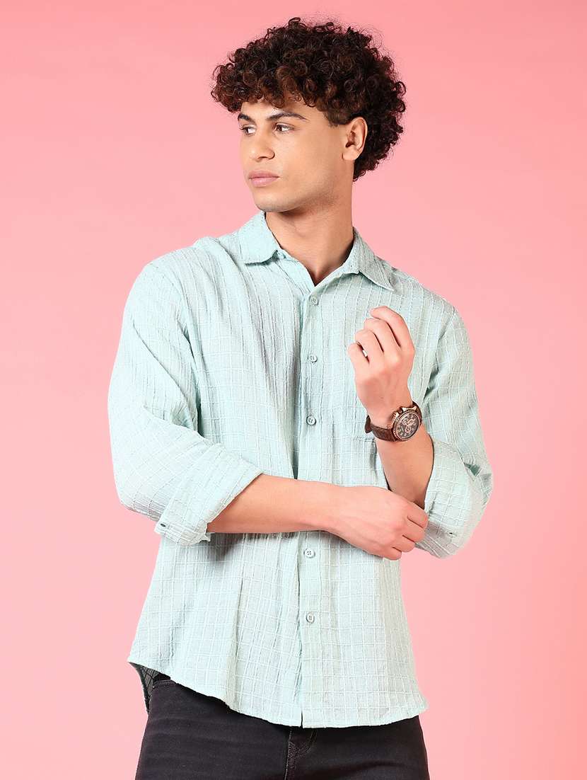 men self designed collared casual shirt