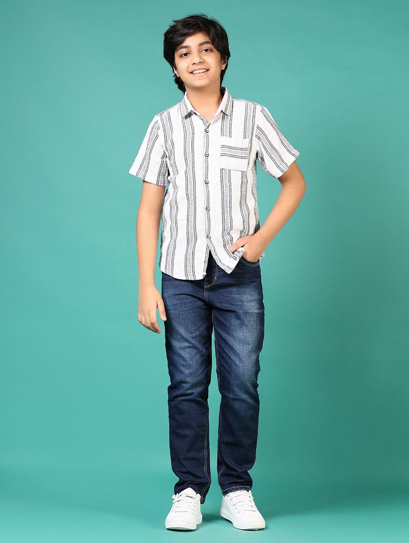 boys washed mid rise straight fit jeans - 21716777 - Standard Image - 6