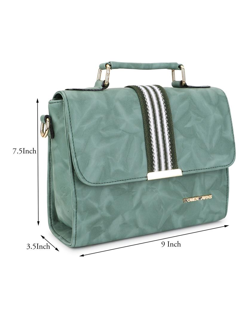 women green (pu) structured sling bag - 21717087 - Standard Image - 4