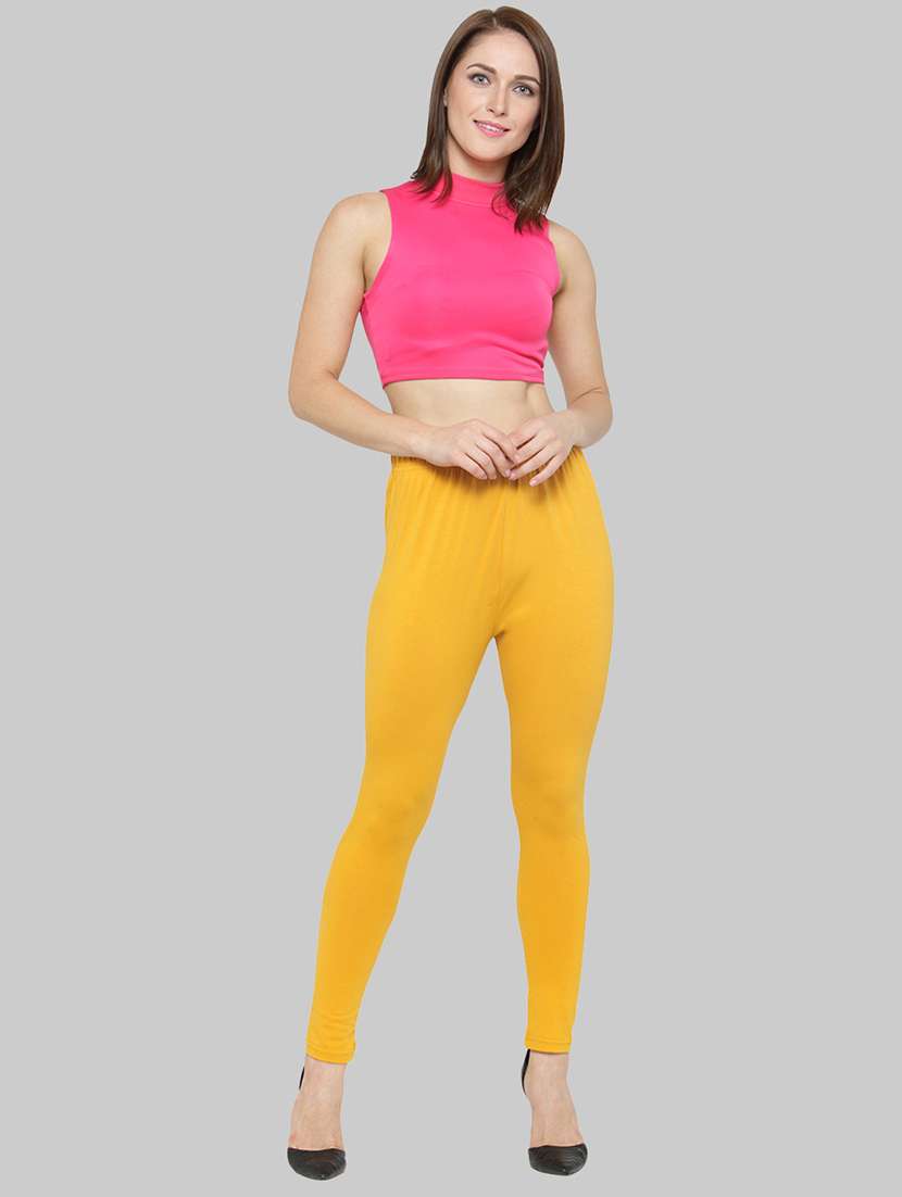 women solid ankle lenght legging - 21717291 -  Standard Image - 4