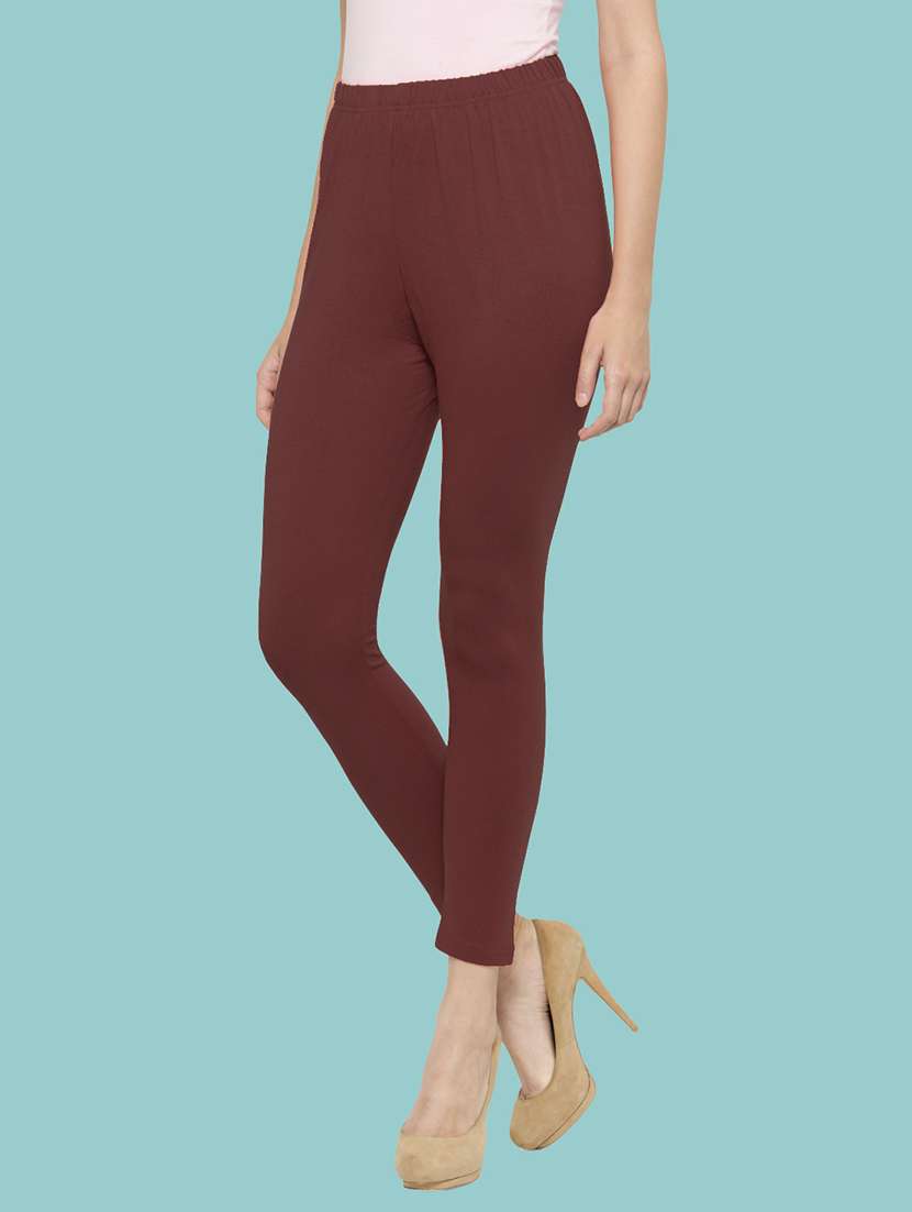 women solid ankle lenght legging - 21717300 -  Standard Image - 1