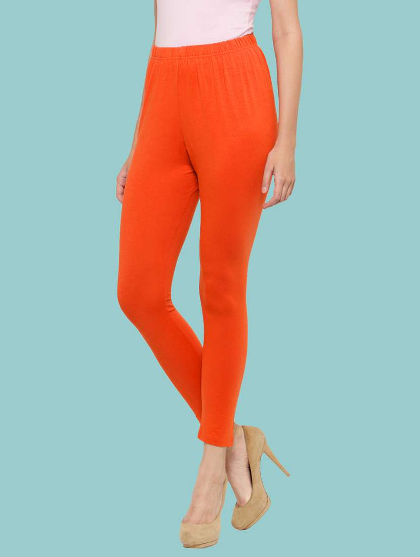 women solid ankle lenght legging - 21717301 -  Standard Image - 1