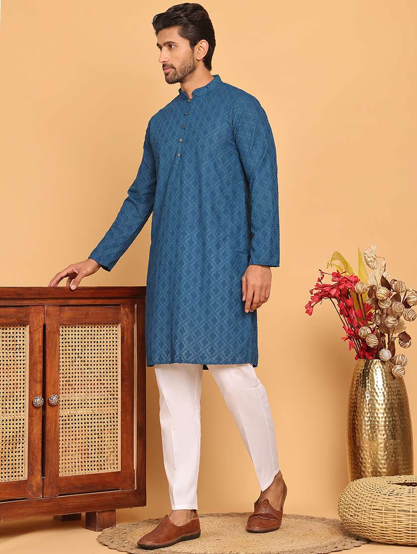 men embroidered kurta pyjama ethnic wear set - 21717313 -  Standard Image - 1