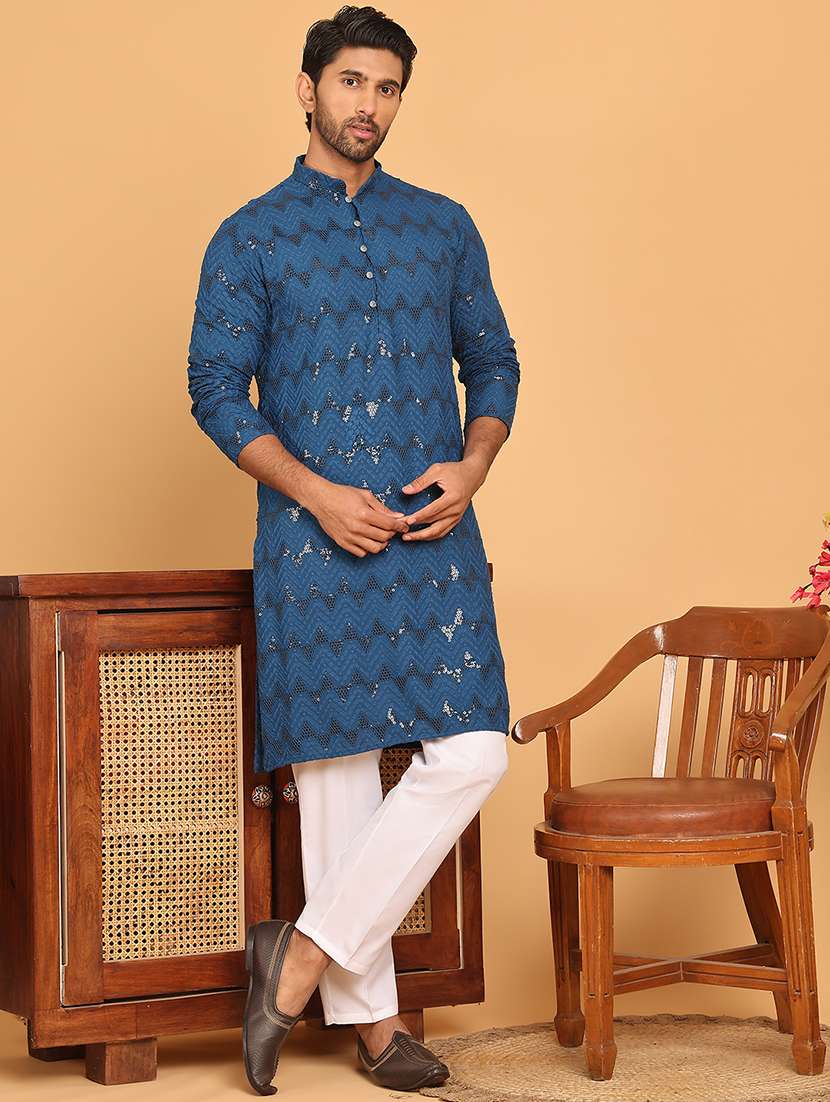 men embroidered kurta pyjama ethnic wear set - 21717317 -  Standard Image - 1