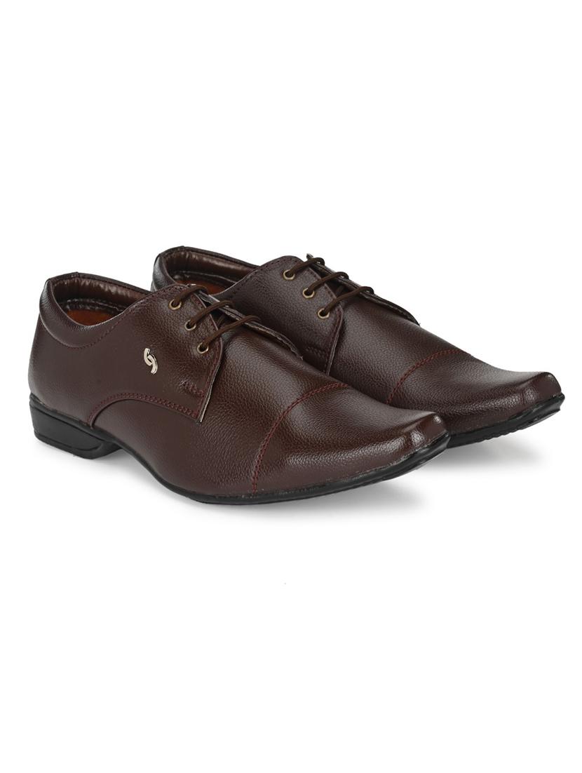 brown synthetic laceup derbies - 21717407 - Zoom Image - 0