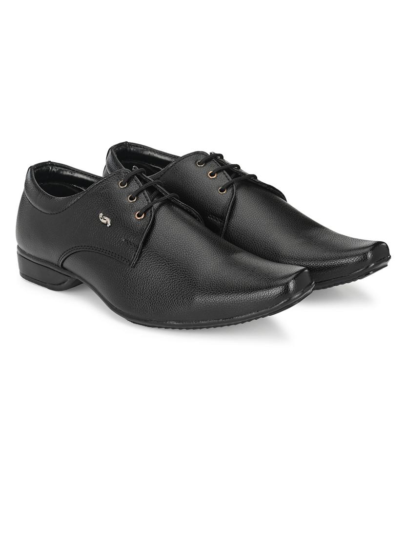 black synthetic laceup derbies - 21717408 -  Zoom Image - 0