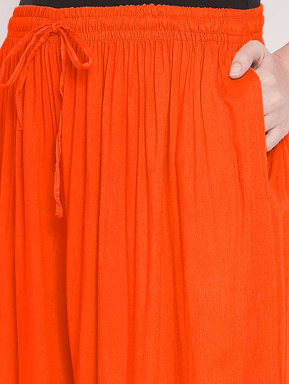 women solid mid rise palazzo - 21717416 -  Standard Image - 4