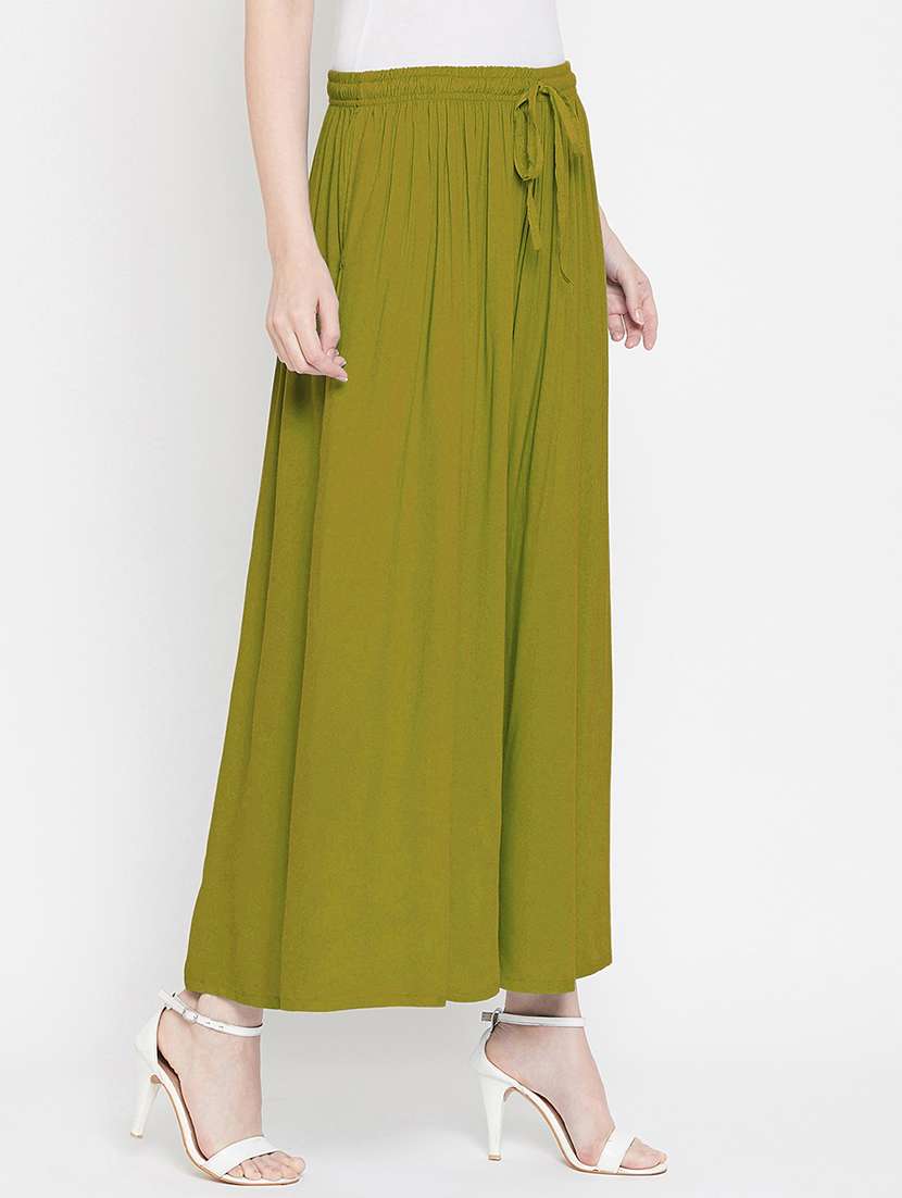 women solid mid rise palazzo - 21717423 -  Standard Image - 1