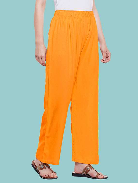 women solid mid rise palazzo - 21717440 -  Standard Image - 1