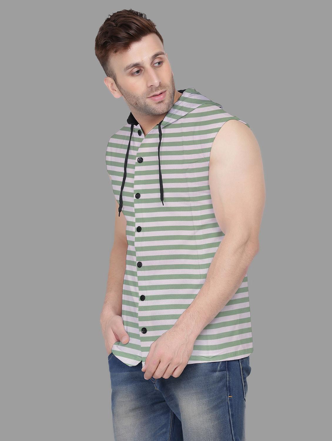men sleeveless striped t-shirt - 21717452 - Standard Image - 1