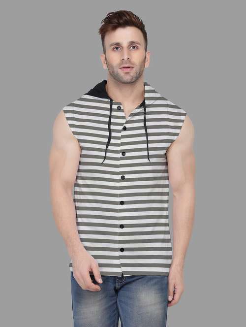 men sleeveless striped t-shirt - 21717453 -  Standard Image - 0