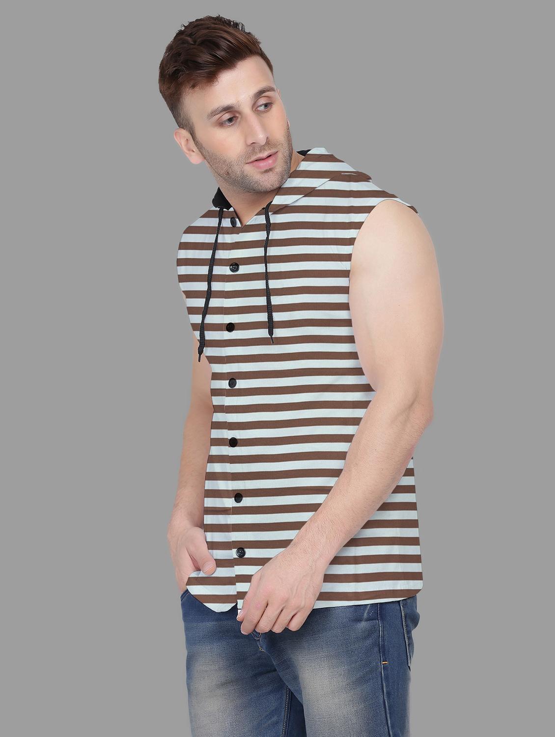 men sleeveless striped t-shirt - 21717454 - Standard Image - 1