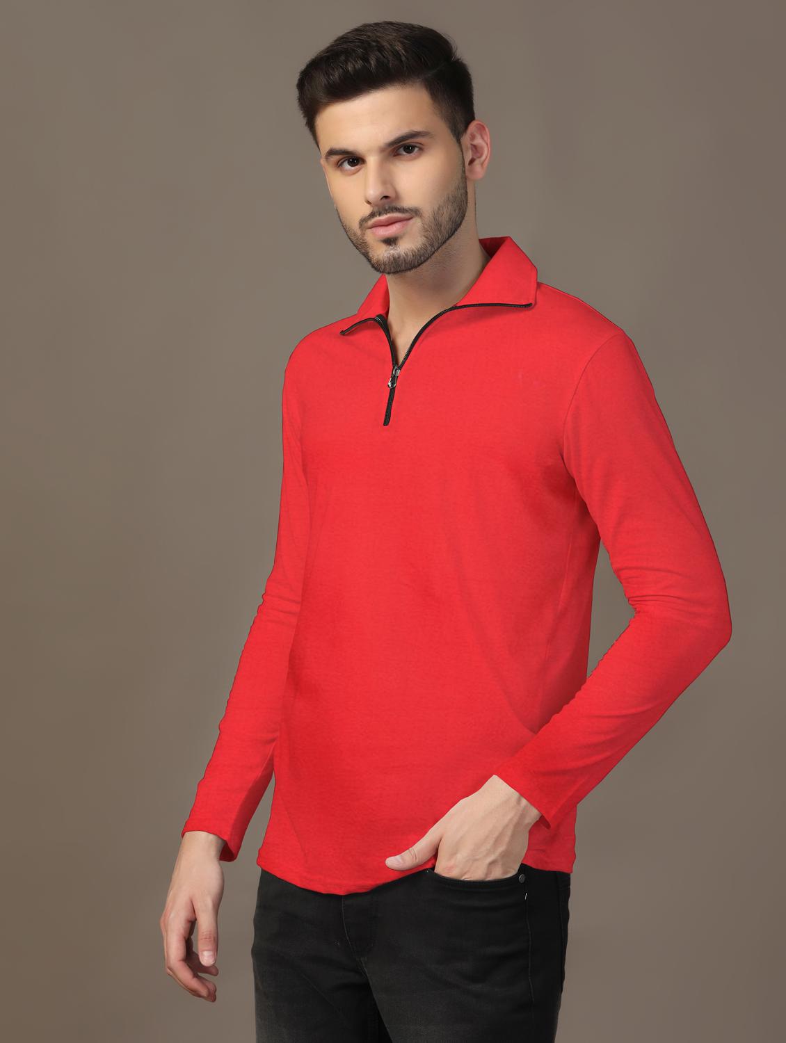 men long sleeves plain polo t-shirt - 21717462 - Standard Image - 1