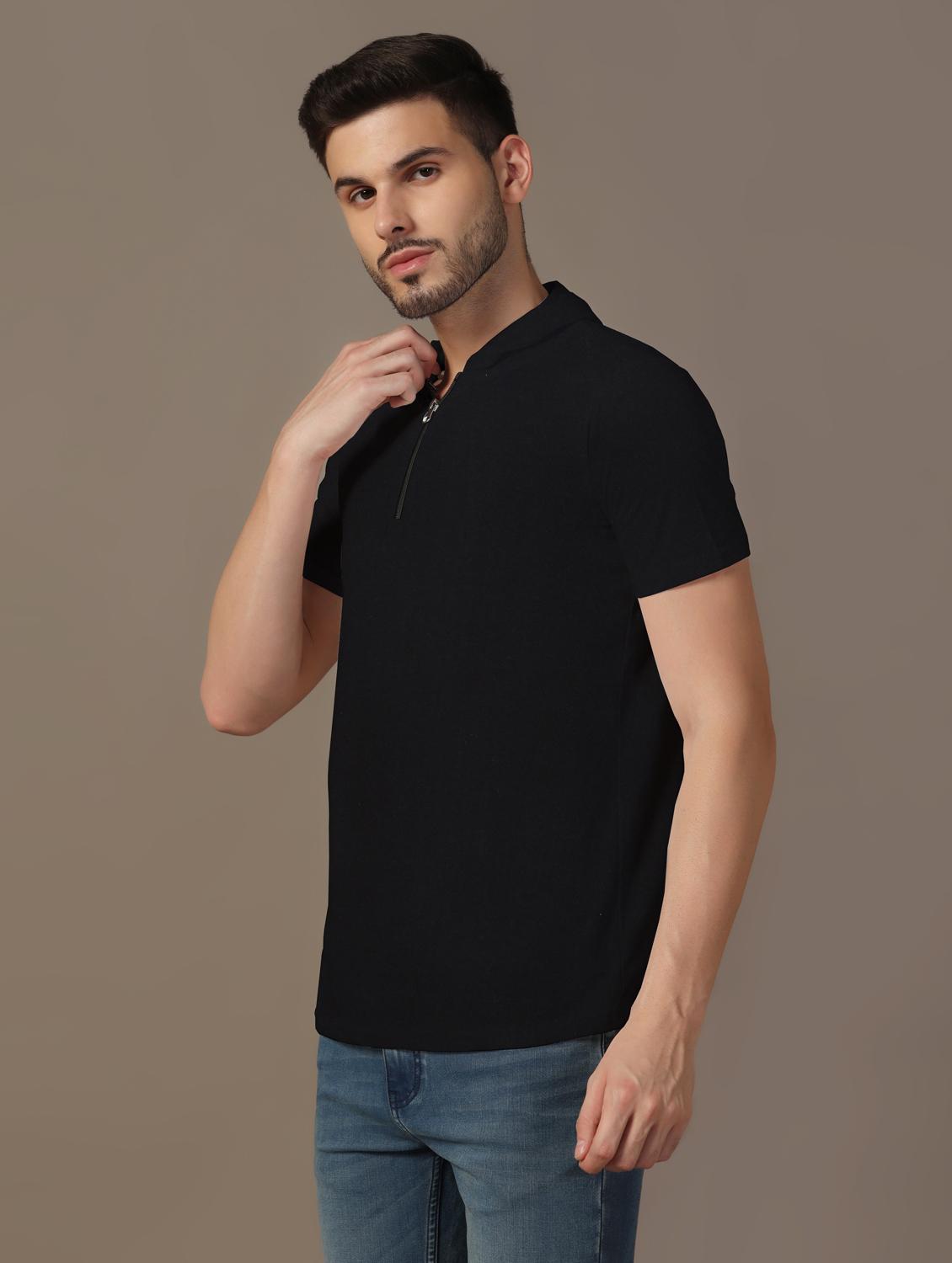 men hooded plain t-shirt - 21717545 - Standard Image - 1