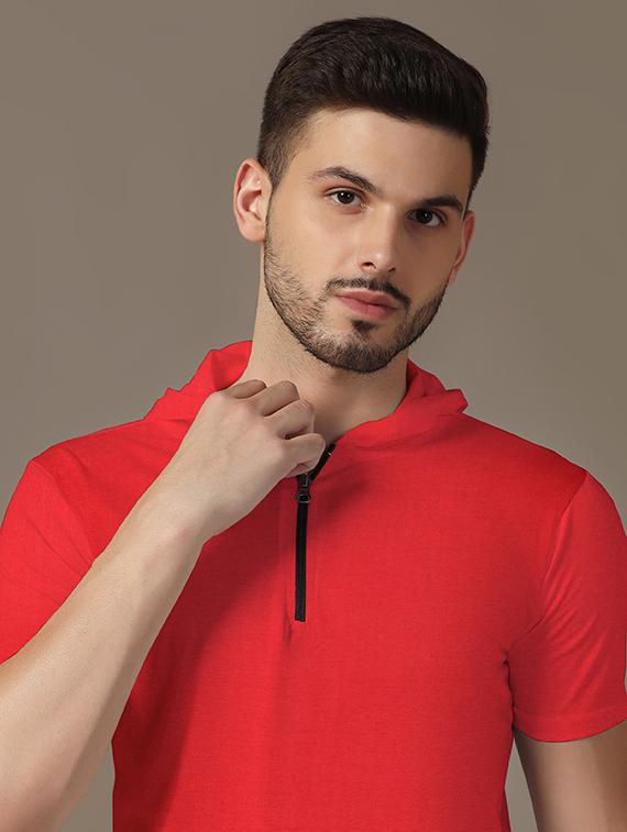 men hooded plain t-shirt - 21717551 - Standard Image - 4