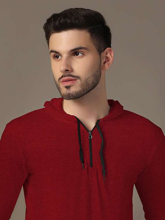 men hooded plain t-shirt - 21717557 -  Standard Image - 4