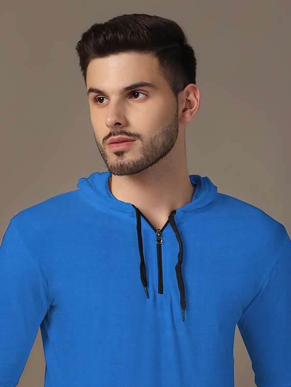 men hooded plain t-shirt - 21717562 -  Standard Image - 4