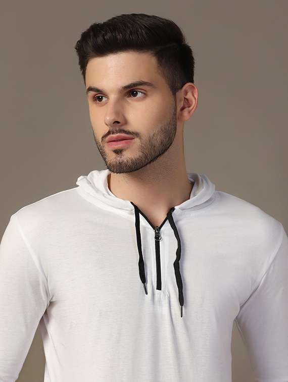 men hooded plain t-shirt - 21717563 -  Standard Image - 4